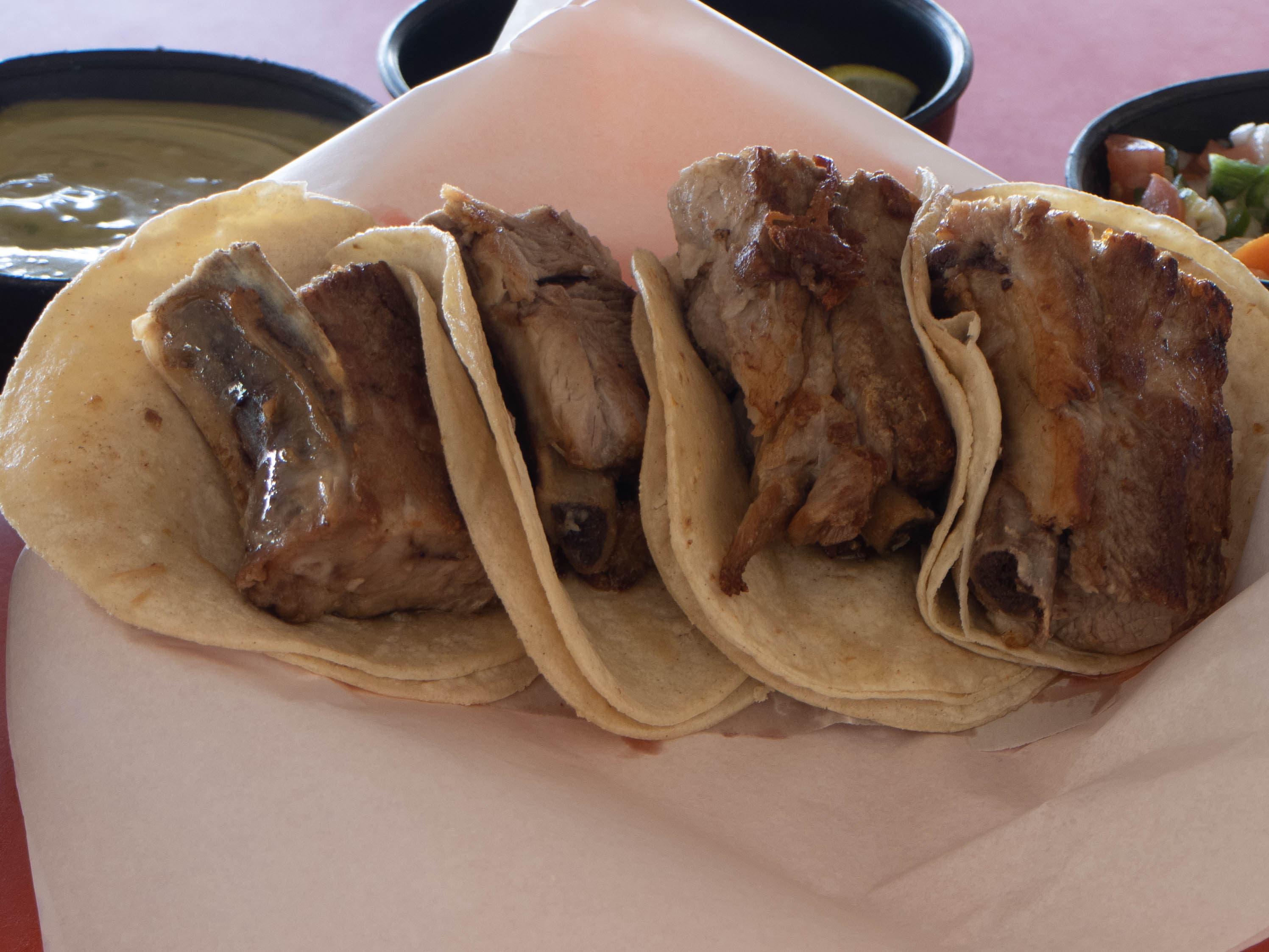 Orden de costilla 4tacos doble tortilla