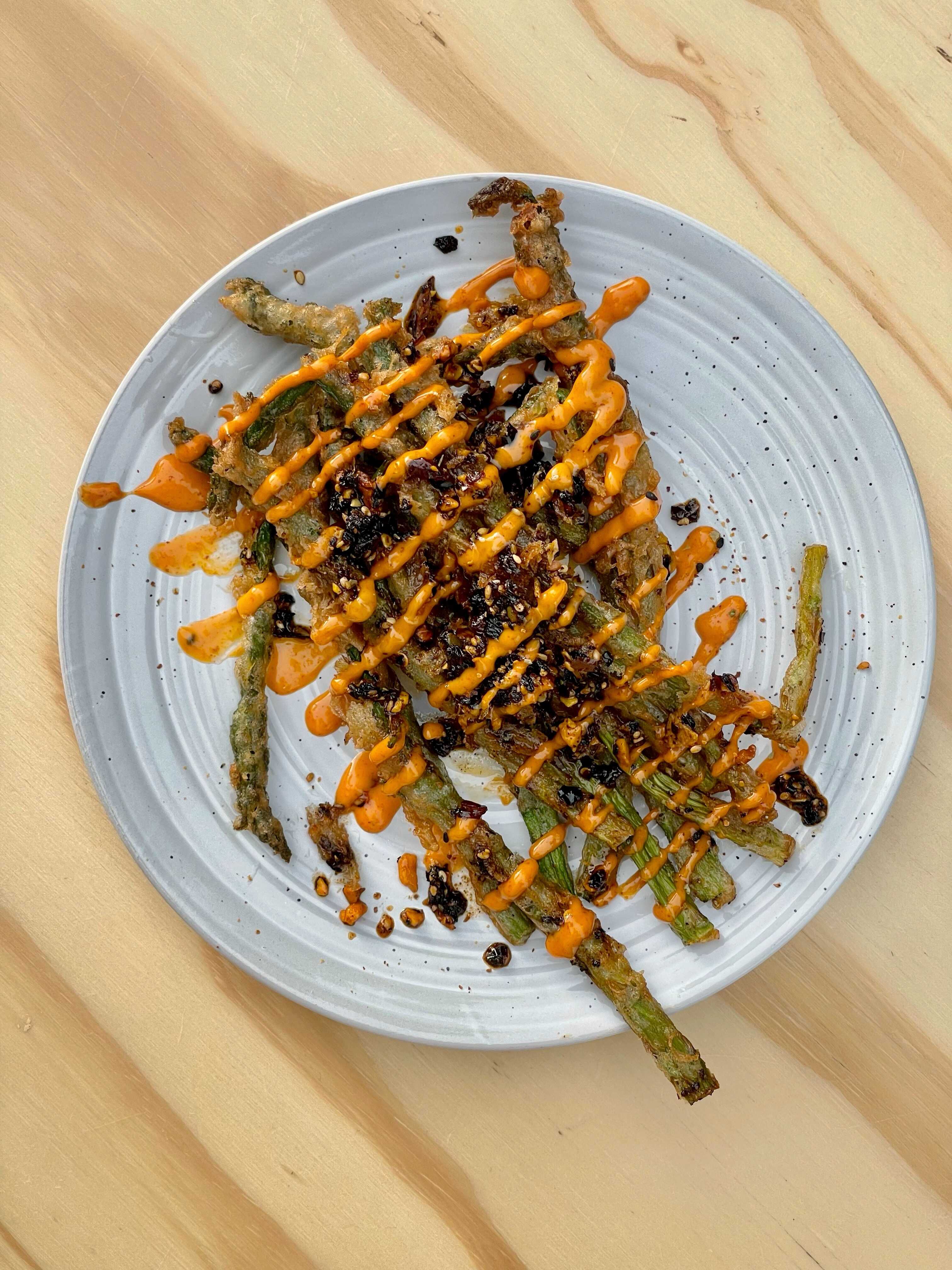 Espárragos en tempura