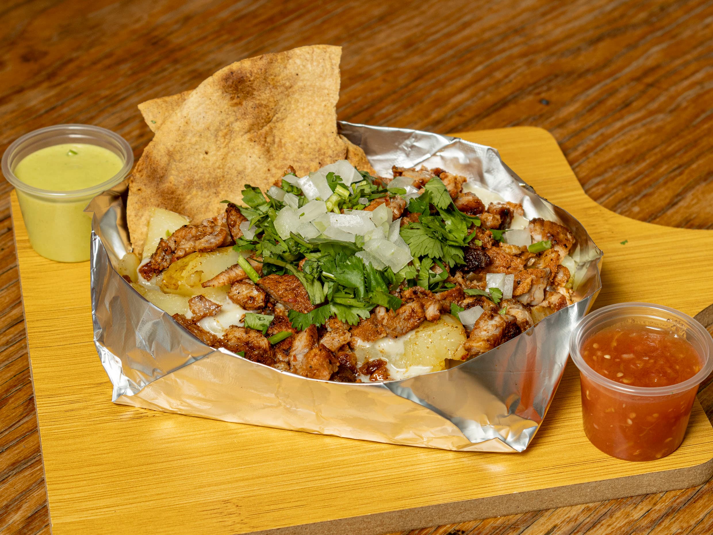 Papa con Carne Adobada