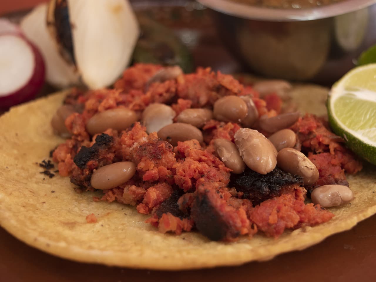 Taco de Chorizo.