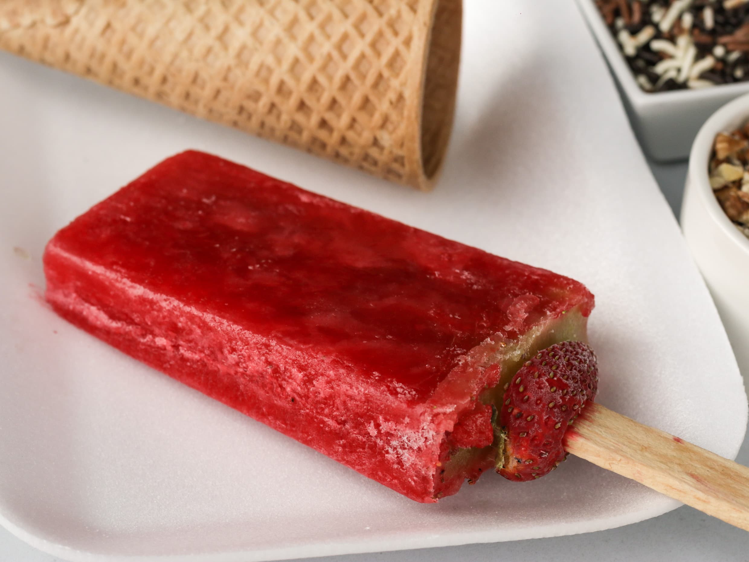 Paleta Mini de Fresas con crema