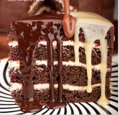 Pastel de 5 Chocolates Rebanada