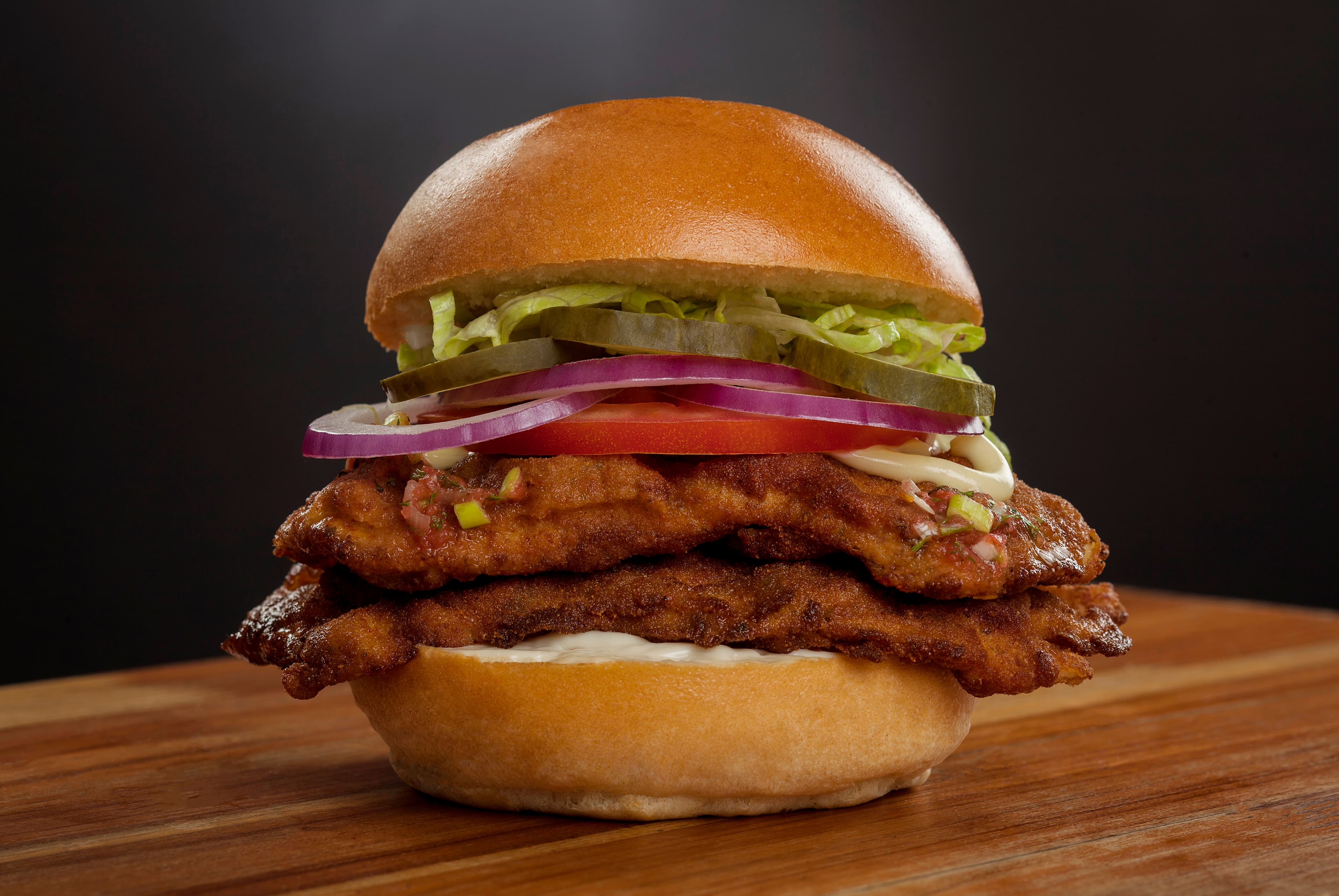 Spicy Chicken Chuleta Burger