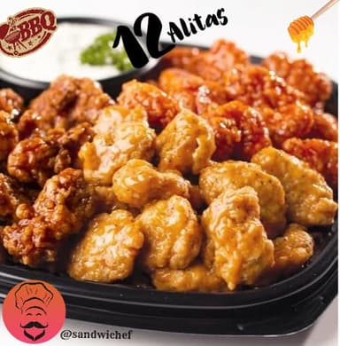 Combo de 12 Alitas BBQ y Miel Mostaza