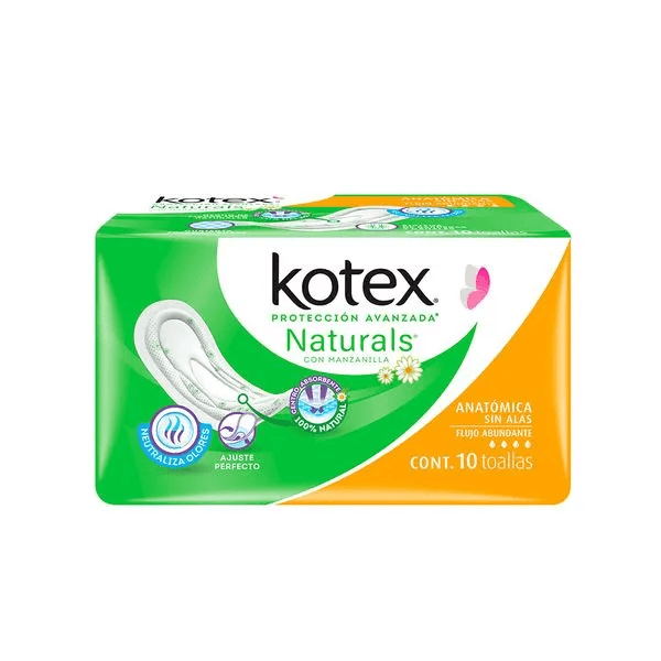 KOTEX TOALLA FEMENINA MANZANILLA 10PZ