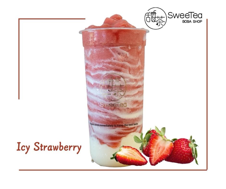 Icy Strawberry Cheese Foam