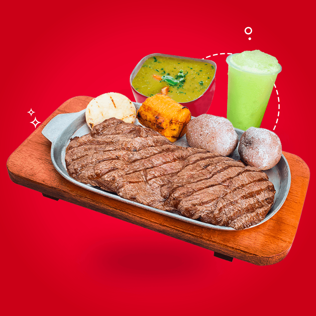 Combo Individual Steak 320 g, Sopita y Limonada