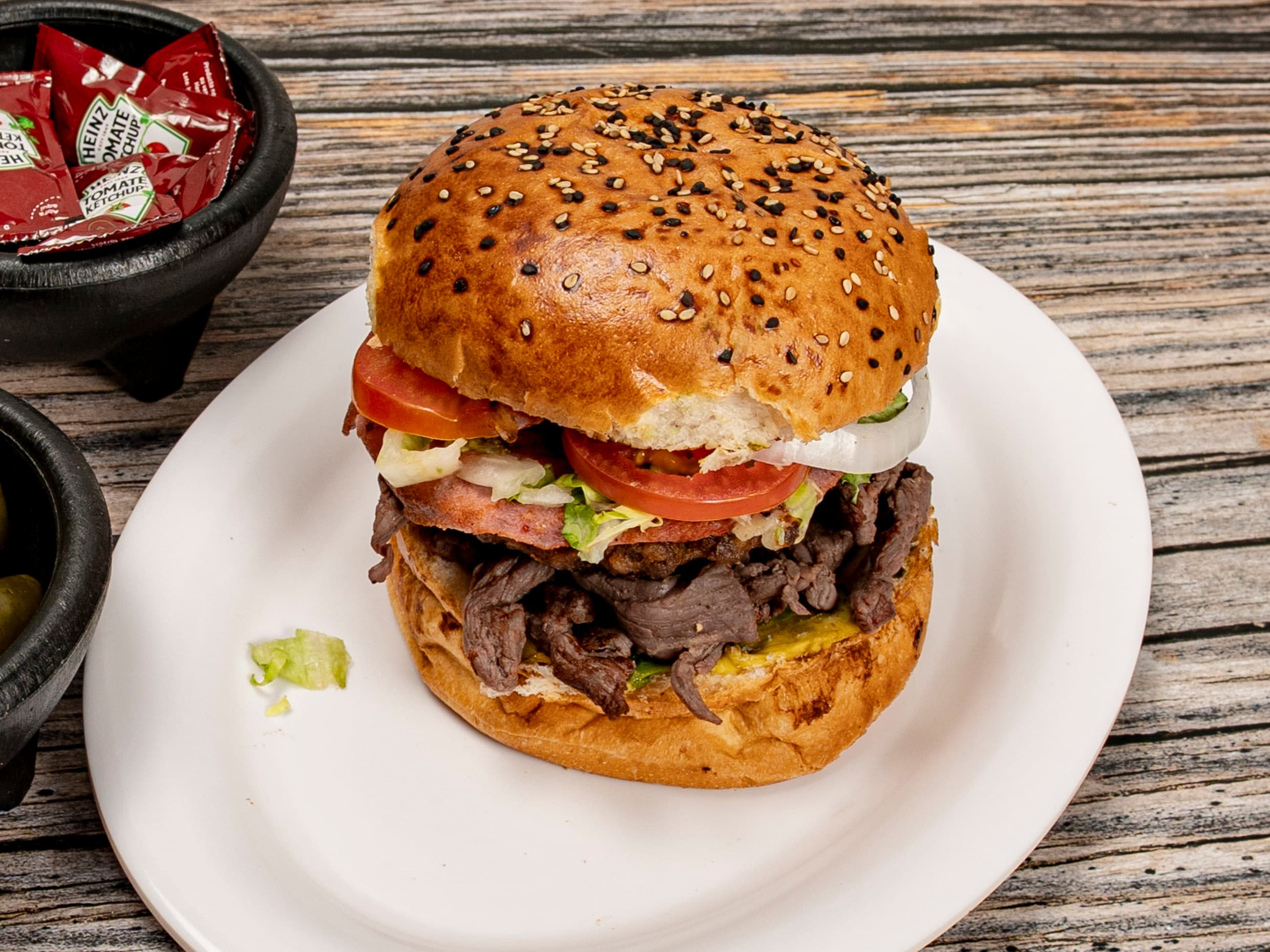 Hamburguesa Fajita Arrachera