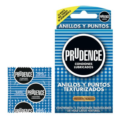 Preservativo Prudence Anillos y Puntos caja 3 uds