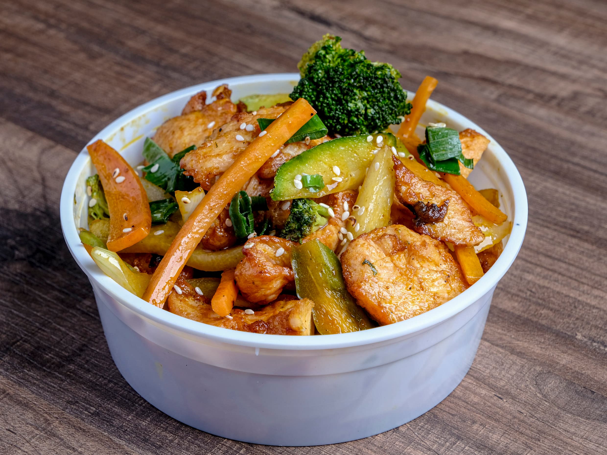 Pollo y Camarones con Verduras
