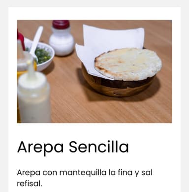 Arepa Sencilla
