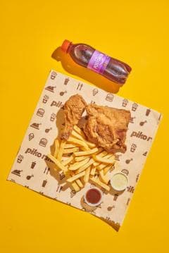 Combo Broasted 1/4 + Papas + Bebida % Off