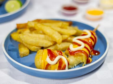 Banderilla de queso con papas