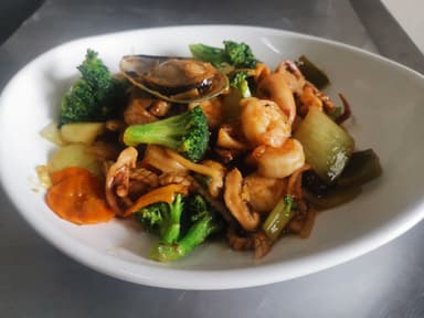 Camarones  en salsa agridulce