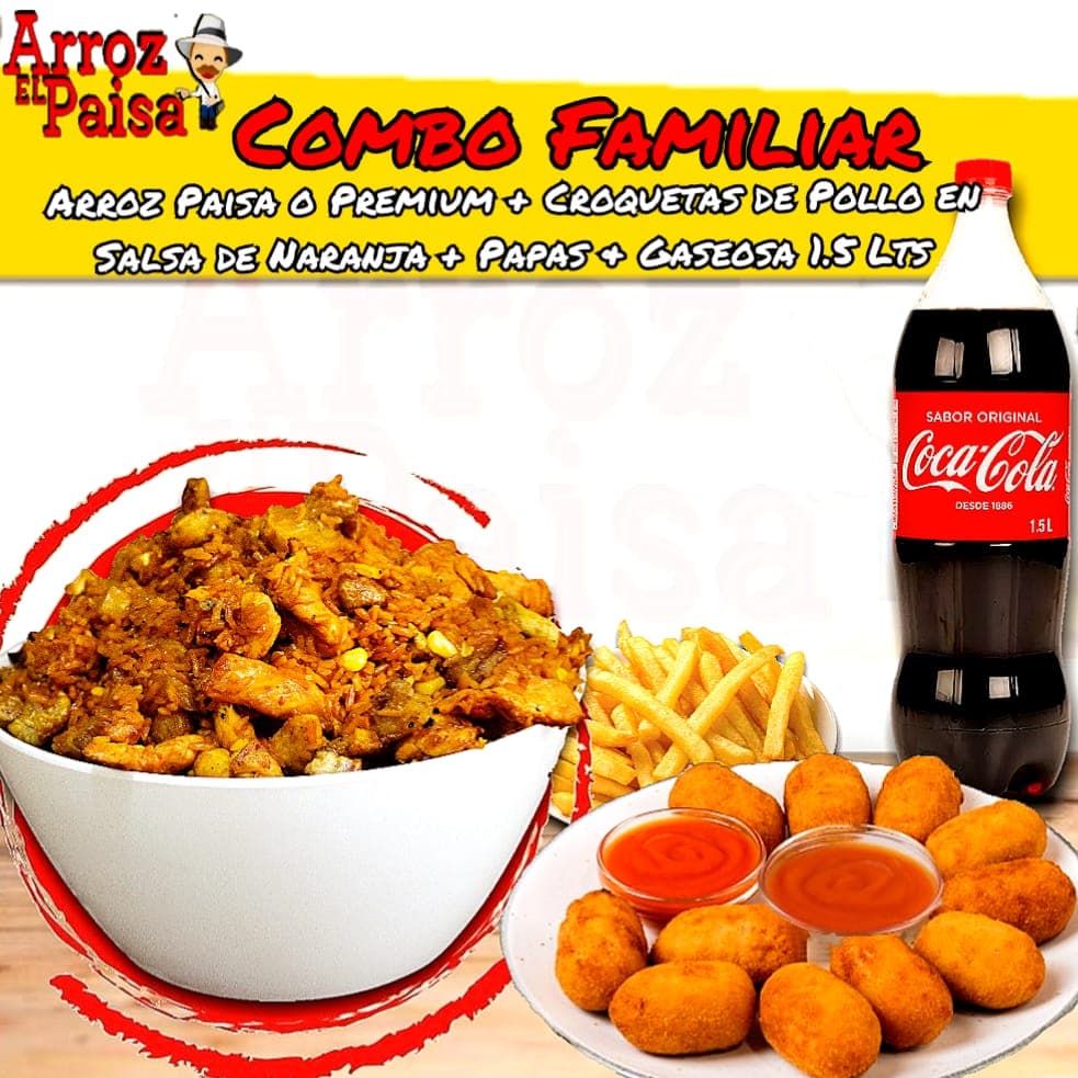 Combo Familiar Croquetas de Pollo + Gaseosa