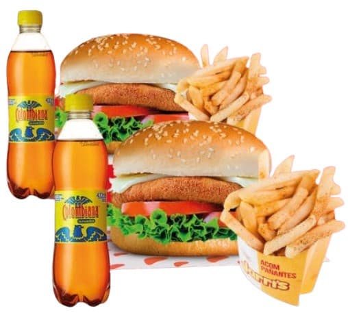 Combo San Valentin 2 Hamburguesas +Papas +Gaseosas