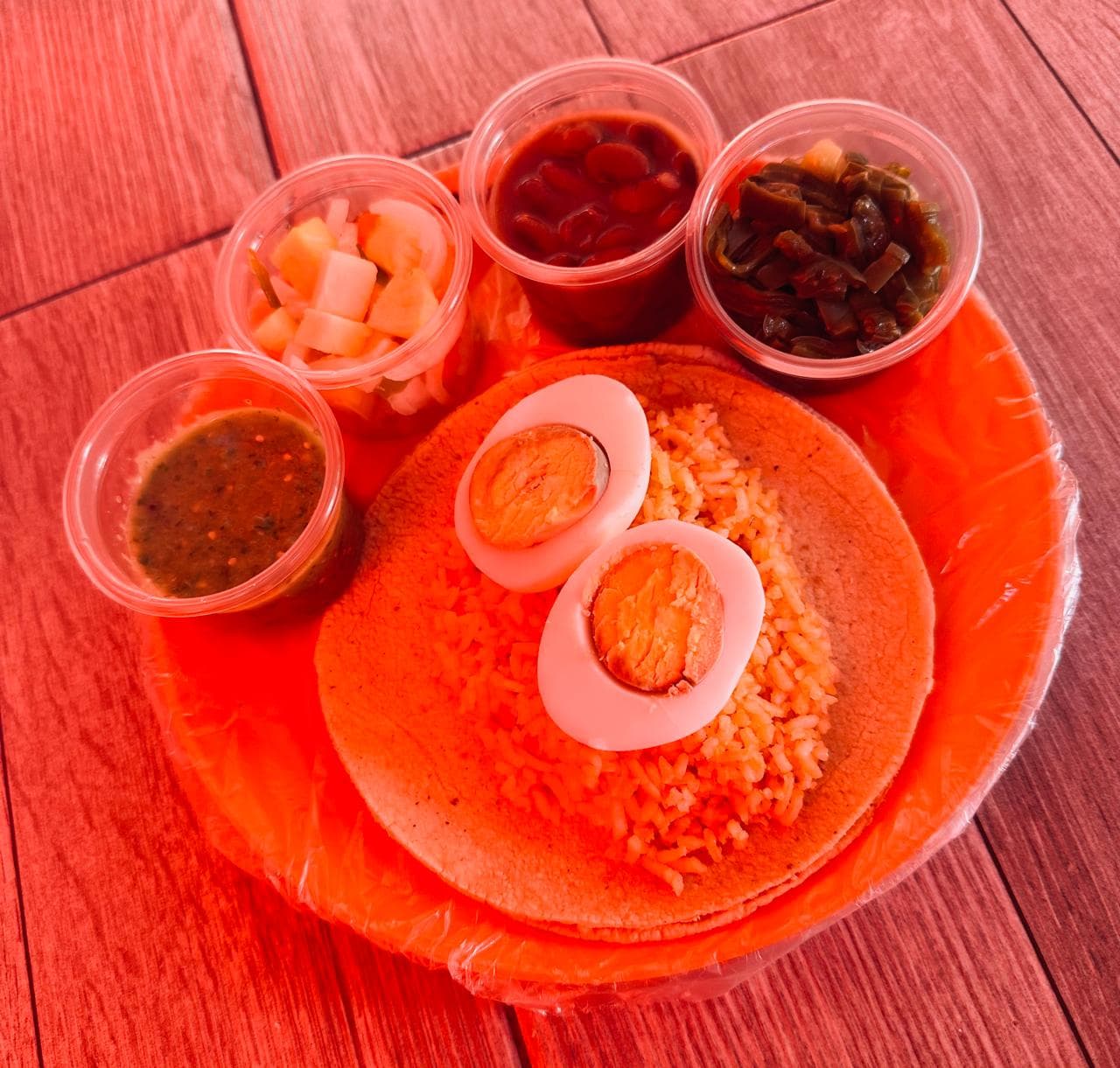 Huevo con arroz