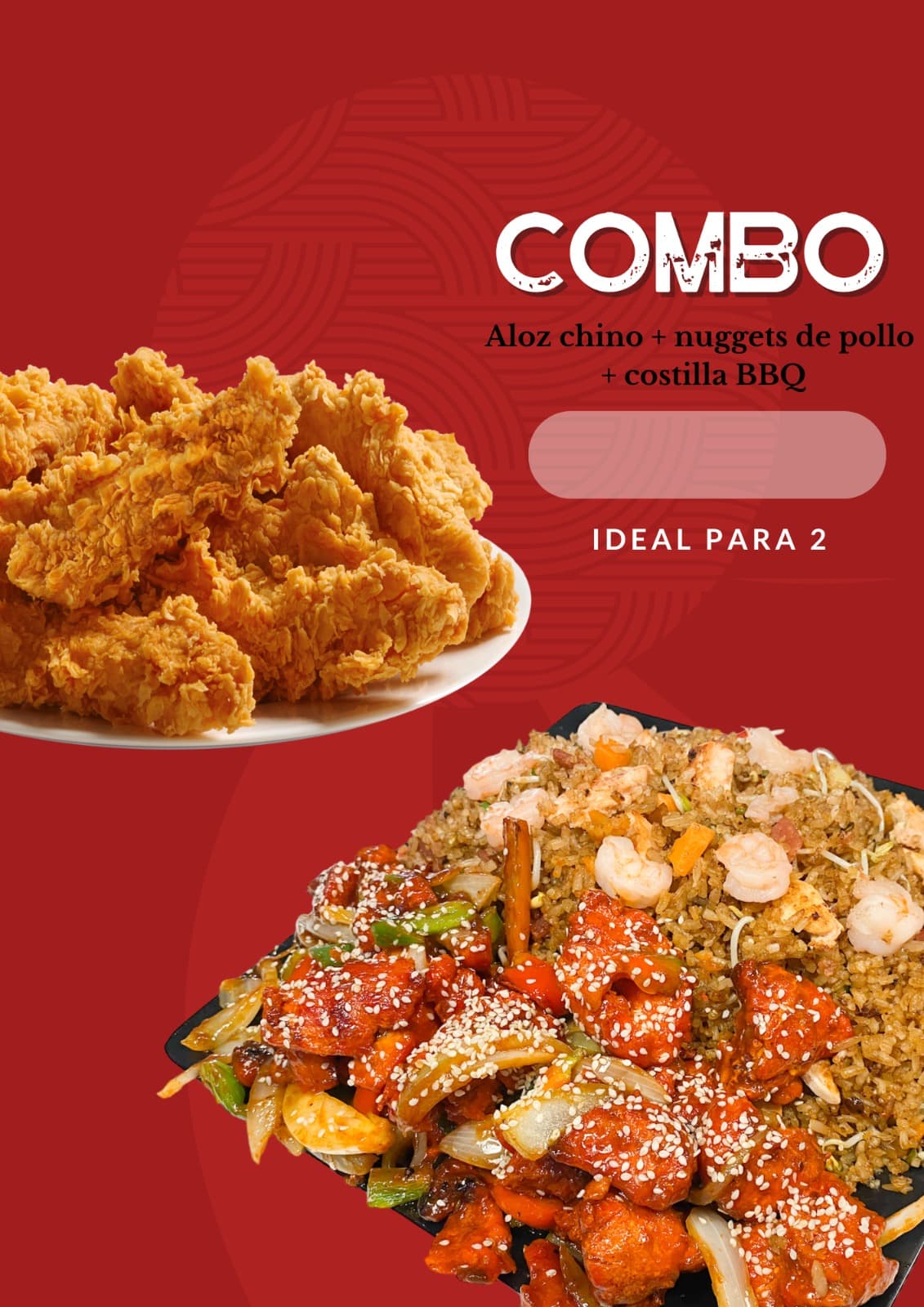 Combo Aloz Chino + Nuggets + Costilla BBQ