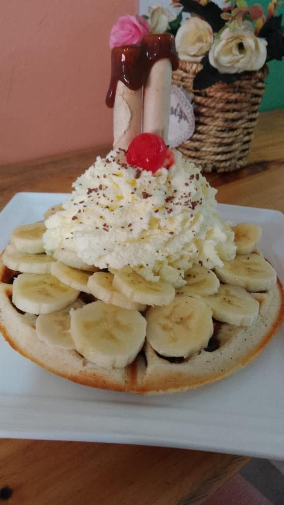 Wafle en Salsa de Chocolate