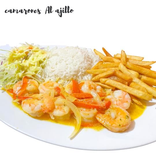 Camarones pequeños  al Ajillo
