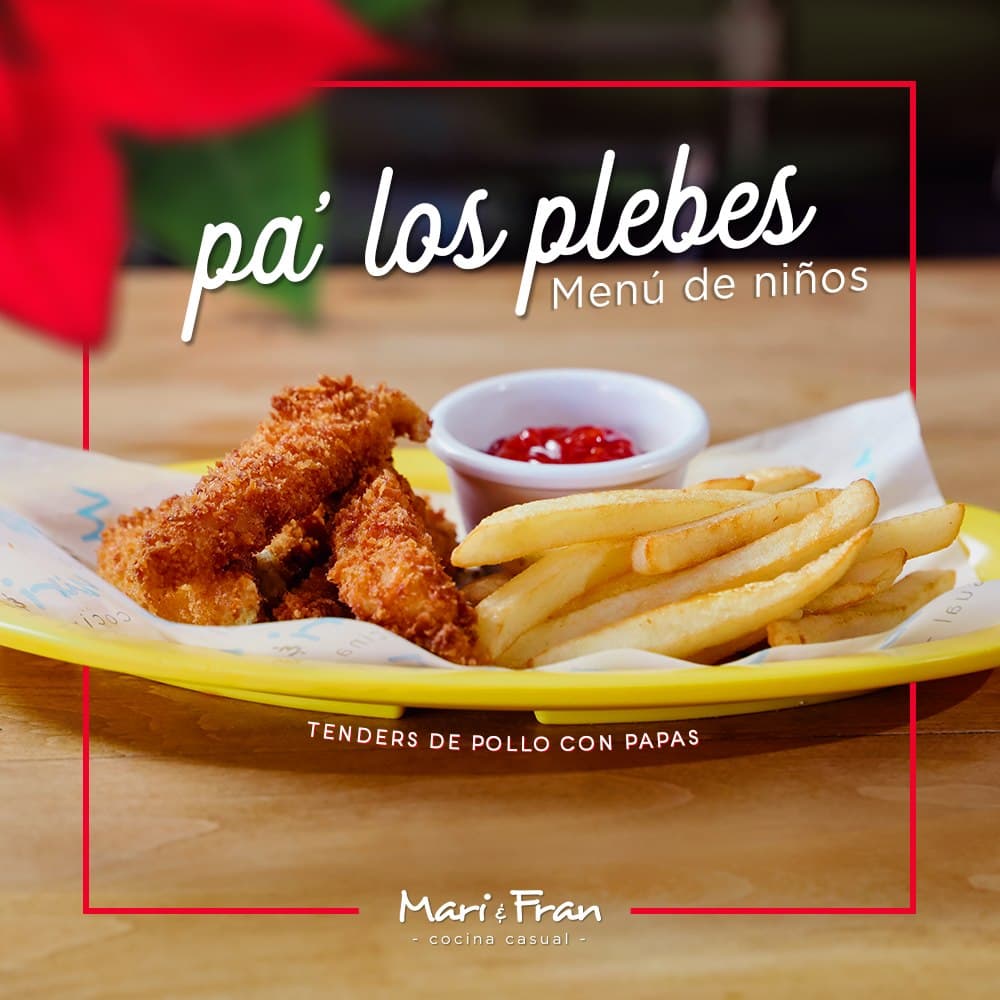 Tenders de Pollo con Papas a la Francesa