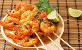 Brocheta de camarón marinadas(Yaki Ebi) orden de 3