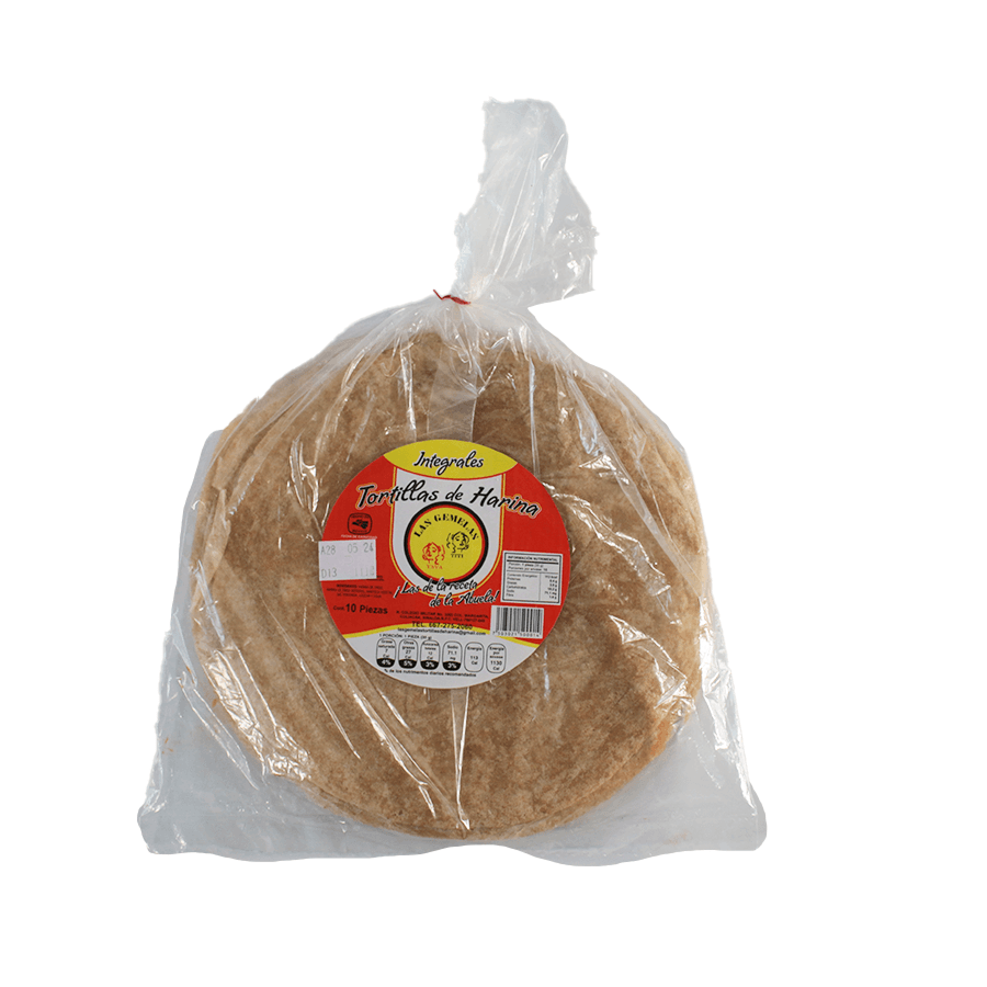 TORTILLAS INTEGRALES GEMELAS 10 pza