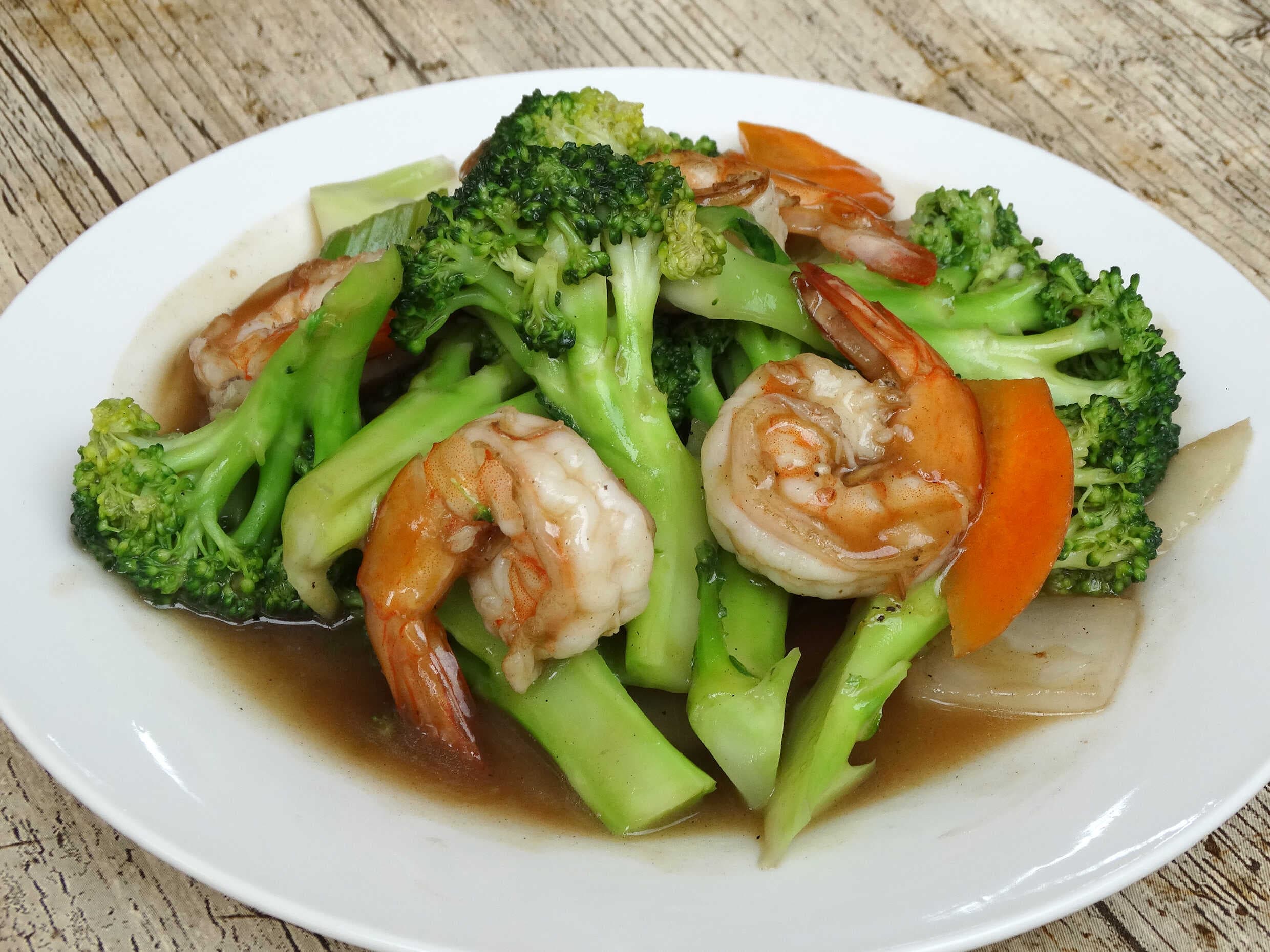 Verduras con Camarón 菜花虾