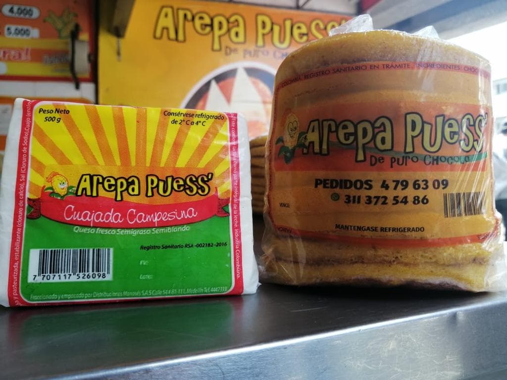 Paquete De 6 Arepas De Chócolo y Queso Cuajada
