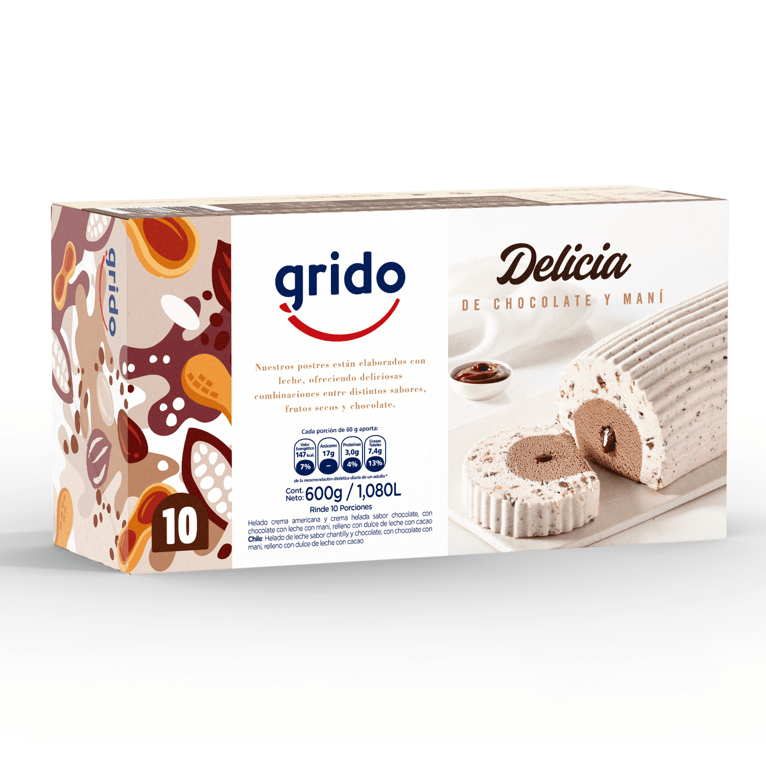 Delicia de chocolate y Maní 10 Porciones