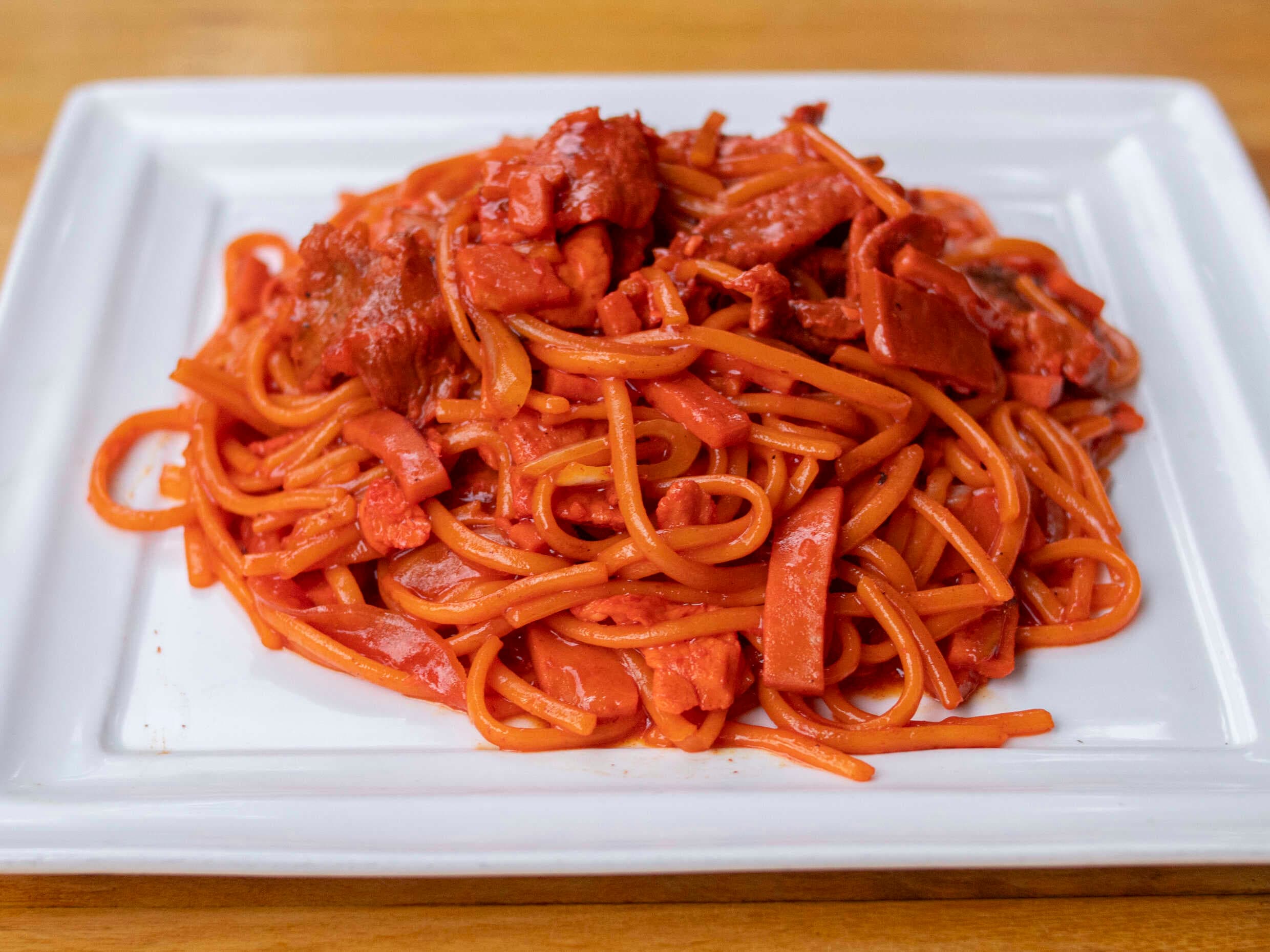 Agridulce de Pollo y Spaguetti