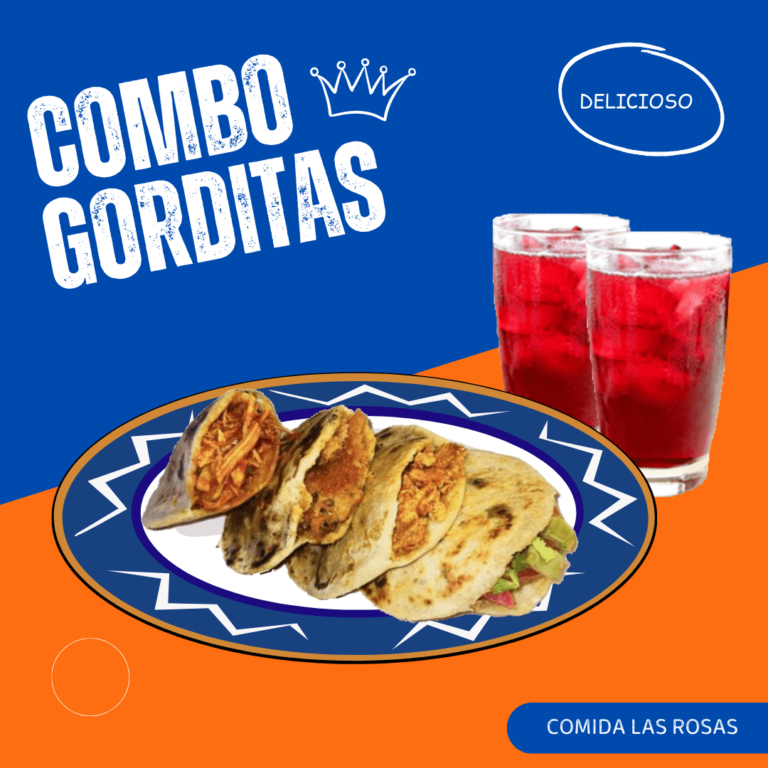 Combo Gorditas (4 Gorditas + 2 Aguas Frescas)
