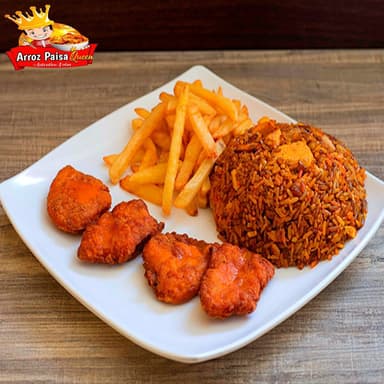 Arroz Paisa + 3 Croquetas Pollo + Papas Francesa