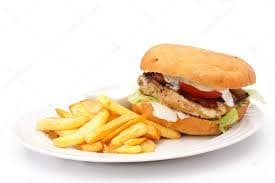 Hamburguesa de Pollo con Papas