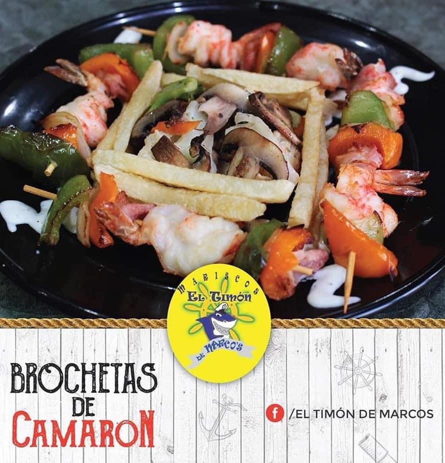 Brochetas de camaron