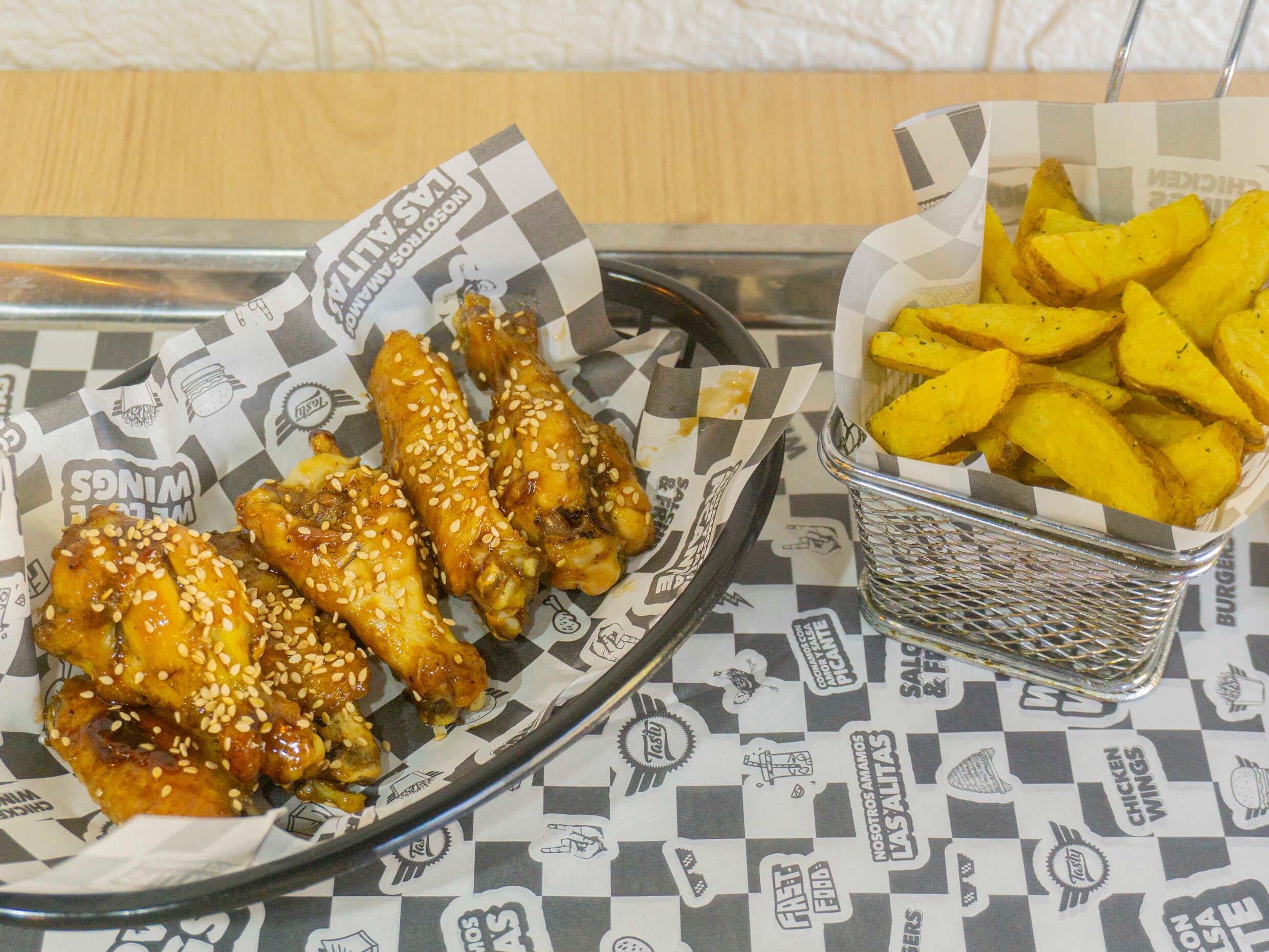 Combo Hot Wings Teriyaki con Papas Tasty