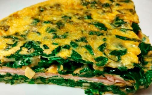 Omelette Espinacas con Jamón