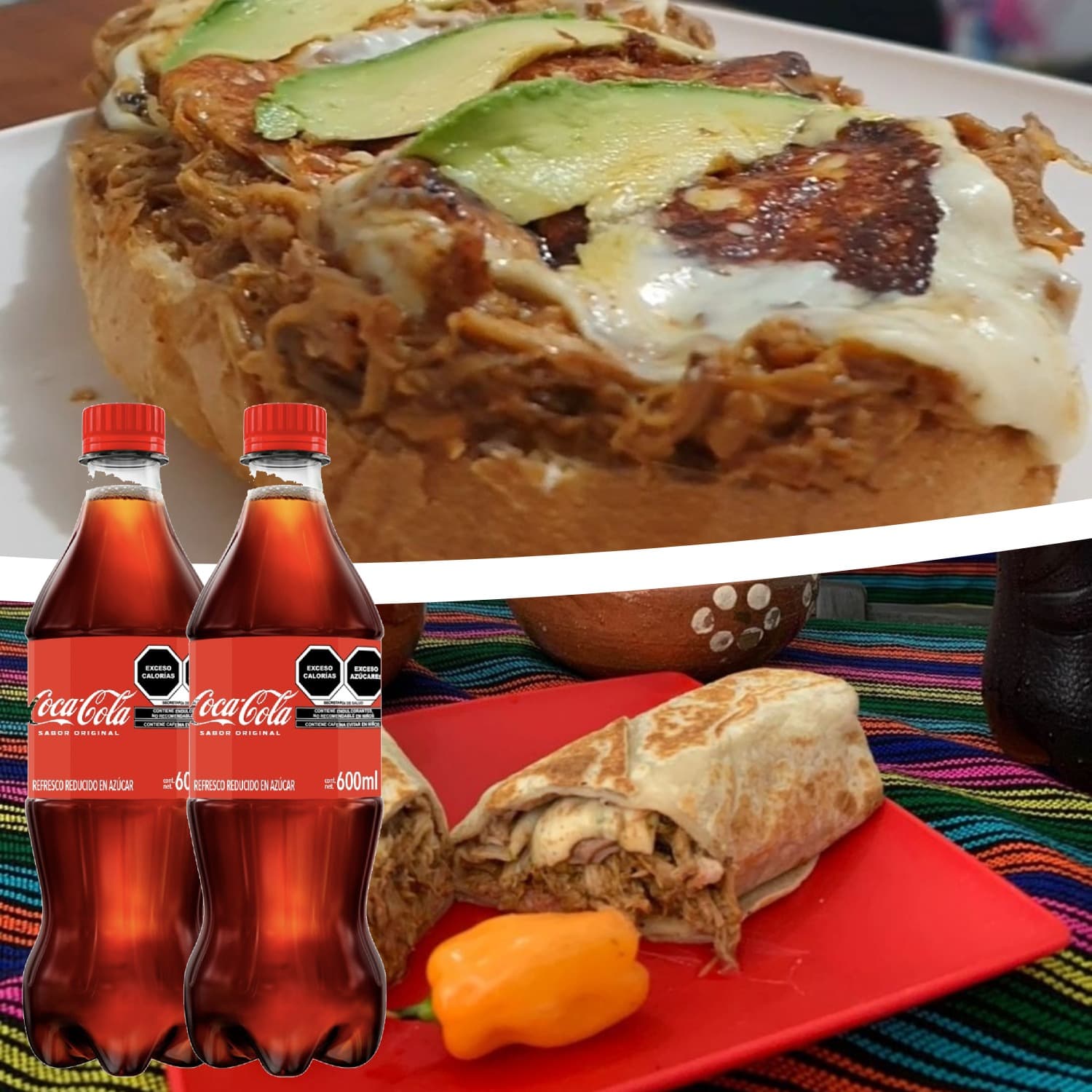 Combo Coca Cola-Torta + Burrito + Coca Colas 600ml