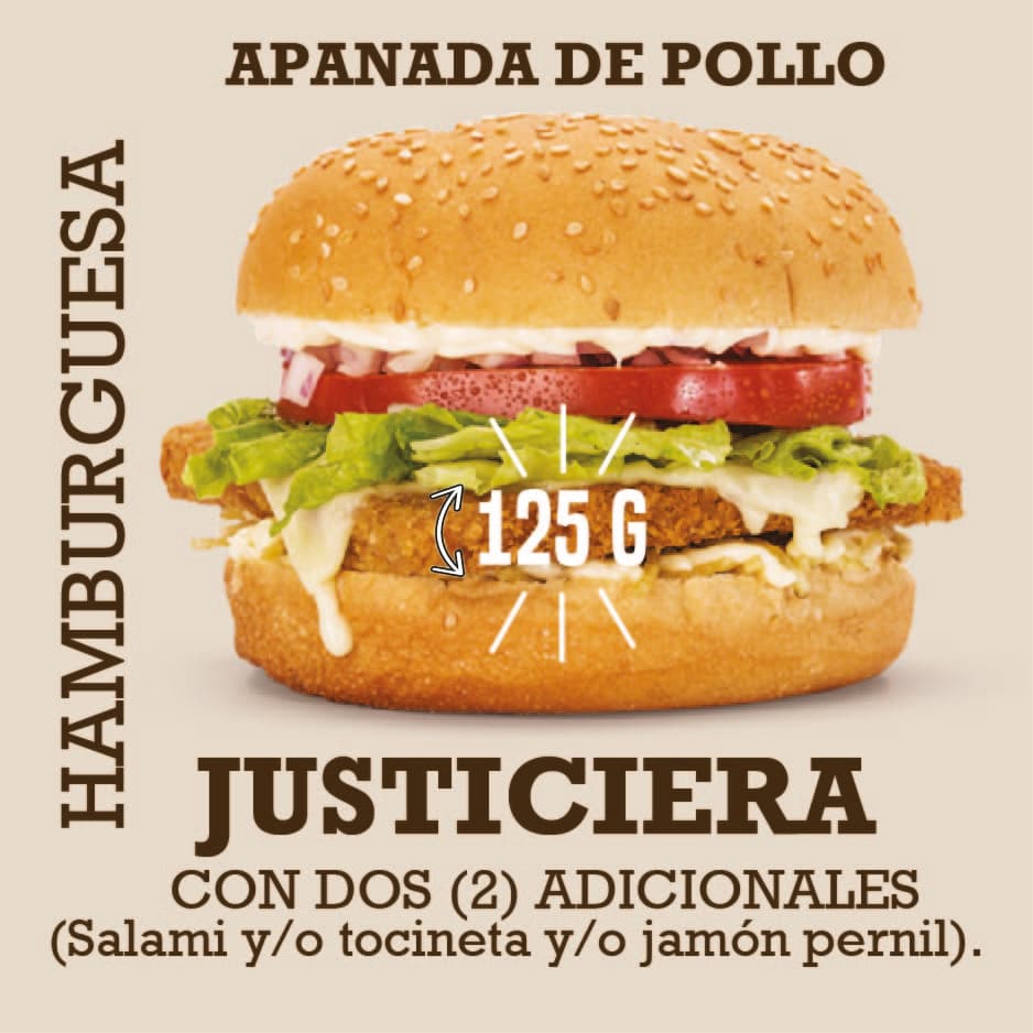 Hamburguesa Justiciera de Pollo Apanado