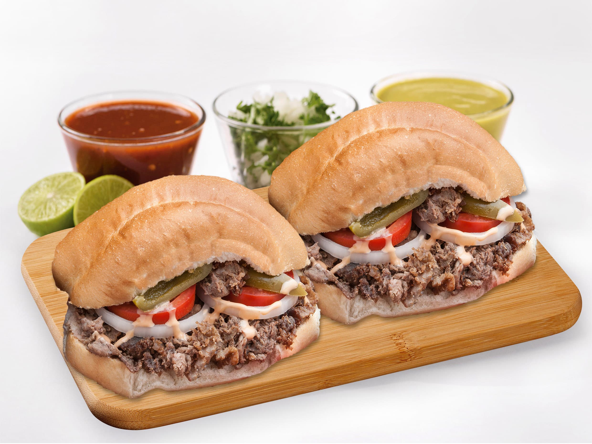 2 Tortas de Carne Asada con Queso o Cubana