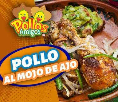 Pollo Entero Al mojo de ajo