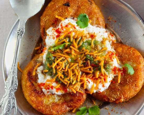 Papas Quínoa Tikki Chaat + 2 Salsa Chutney
