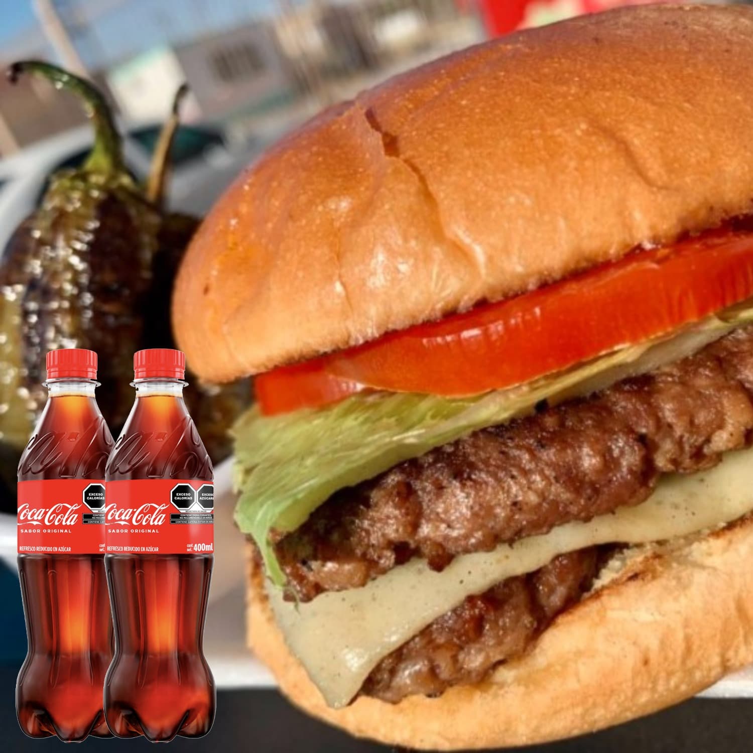 ComboCocaCola+ 2 burguer dobles+ 2 coca cola pet