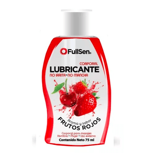 Fullsen lubricante corporal frutos rojos gel 75mL.
