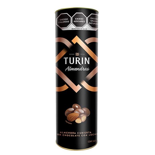 Turin Almendras con Chocolate y Leche Tubo 185 G