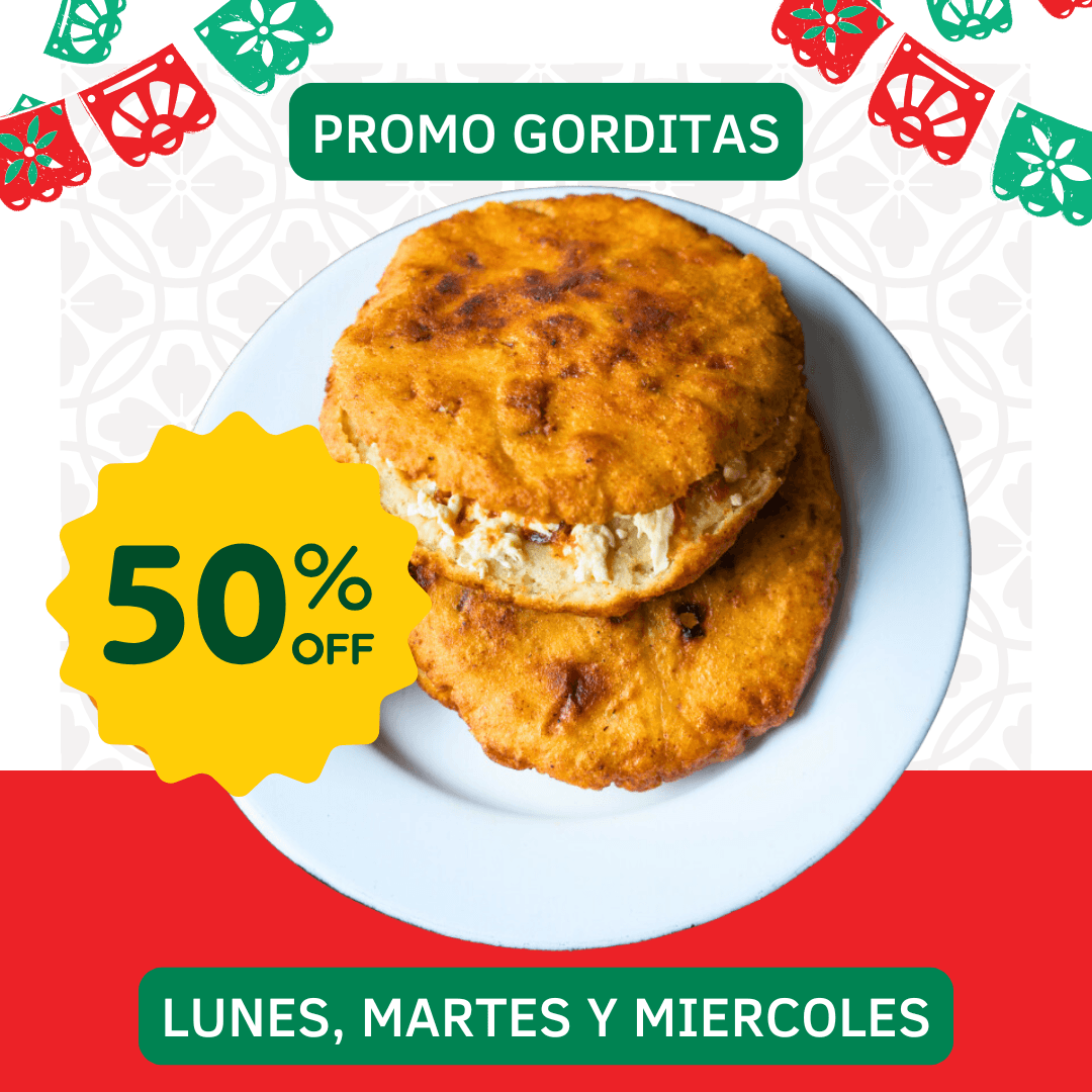 2 Gordita de Queso o Migaja con Guiso (Lunes y Ma)