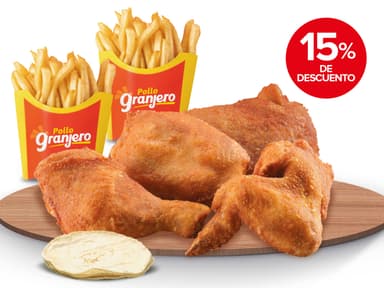 4 Piezas de Pollo + 2 Papas + 4 Tortillas