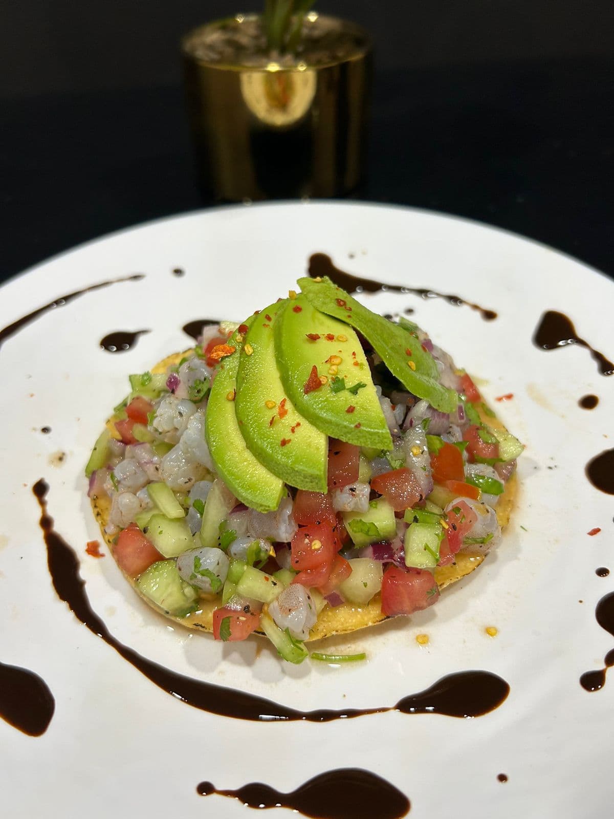 Tostada Ceviche de Camarón