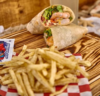 Burrito de Camarón con Papas