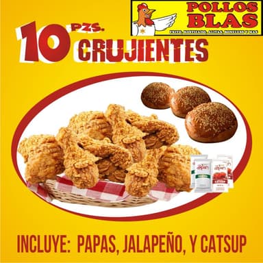 10 Piezas de Pollo Crujientes